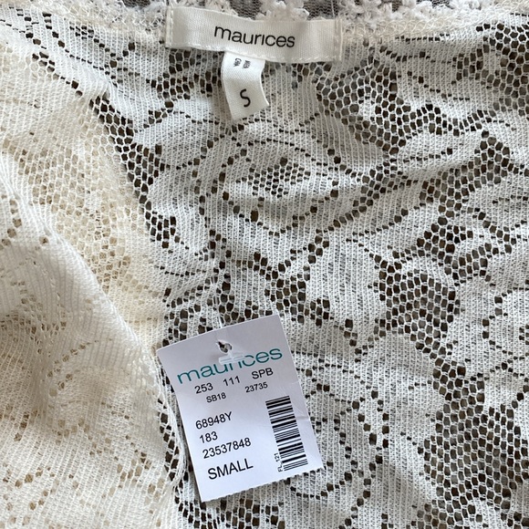 Maurice’s Lace Lightweight 3/4 Sleeve Cream Cardigan NWT - Picture 3 of 4